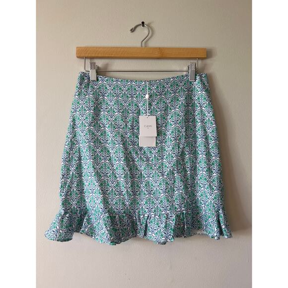 NWT Cami NYC Bia Floral Mini Skirt Women's Turquoise Wallpaper Size: 4 - Picture 2 of 10